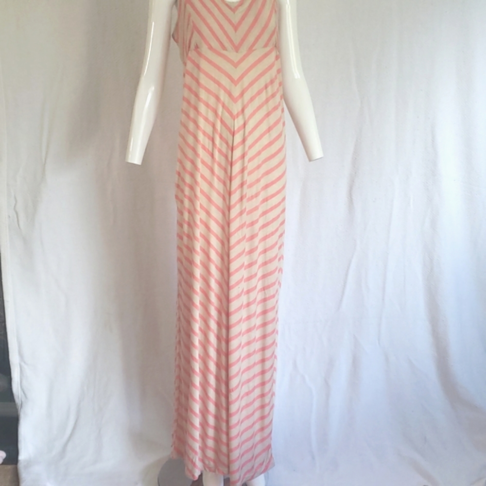 Pink Rose Striped Maxi